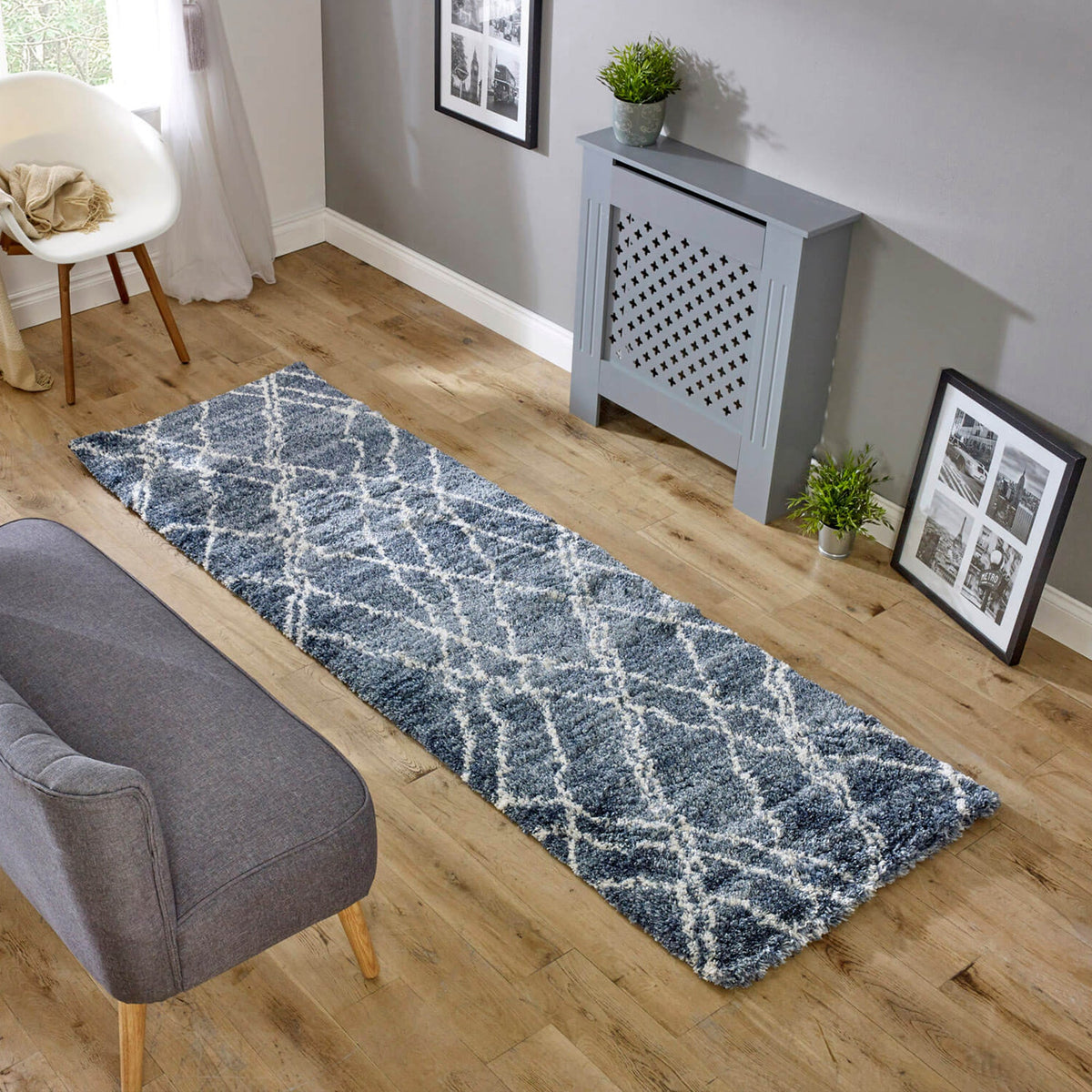 Vloerkleed Rugestiq Alto blauw & crème AL01 – foto 2