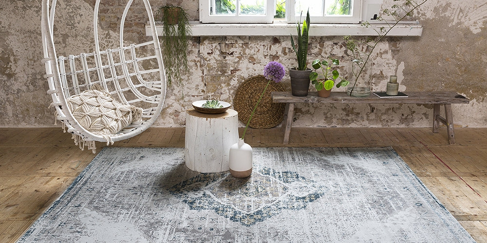 vloerkleed Lifa Living Aqua Rosa - Grijs/Crème