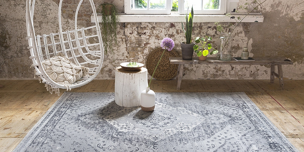 vloerkleed Lifa Living Aqua Rosa - Grijs/Crème