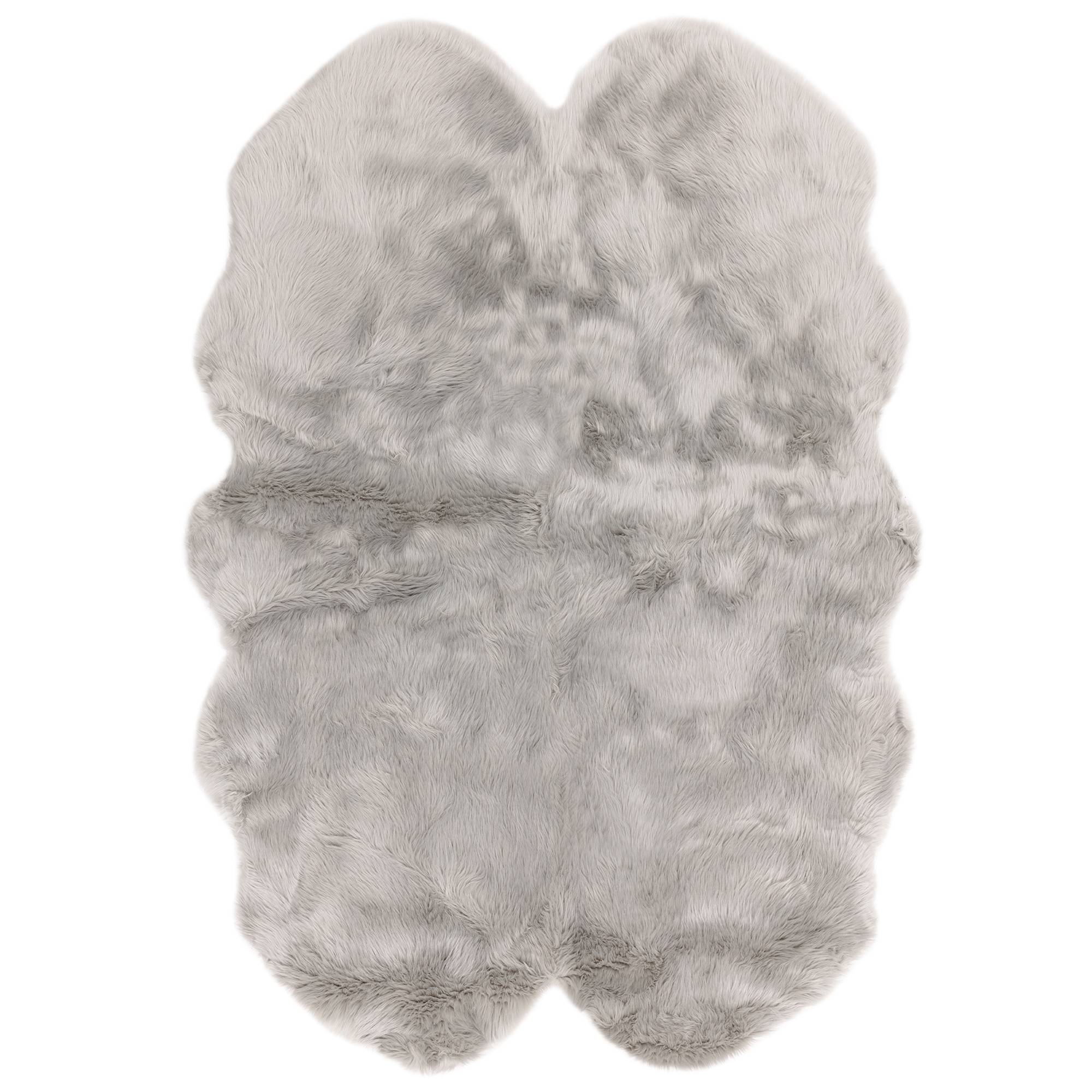 Vloerkleed Luxury Faux Sheepskin Silver