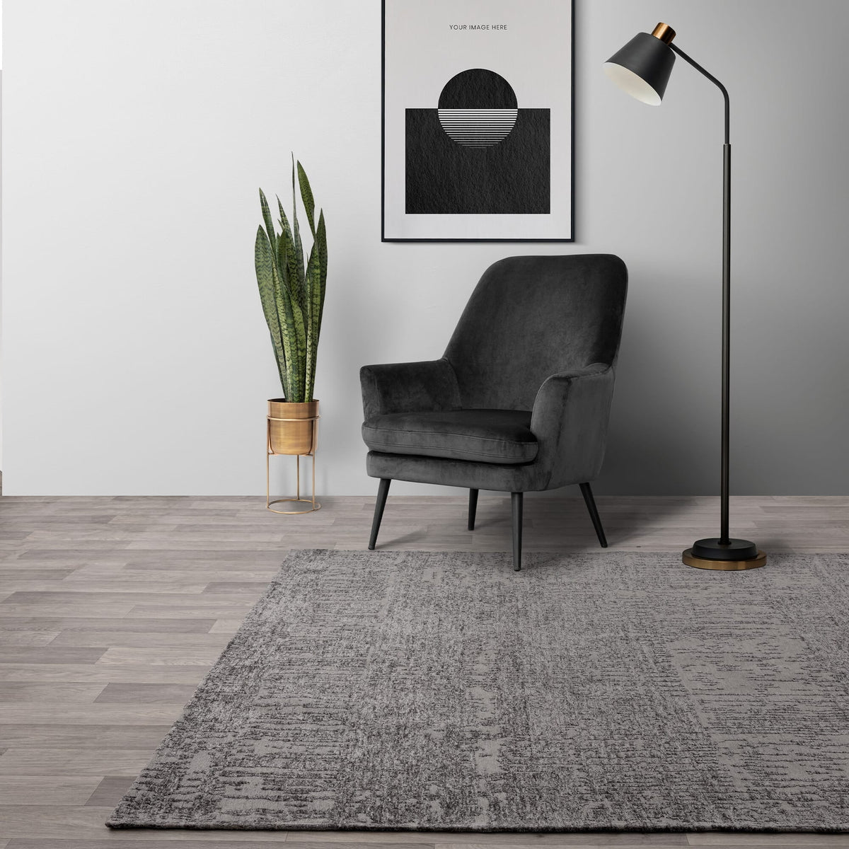 Vloerkleed Rugestiq Beau koolgrijs – foto 2