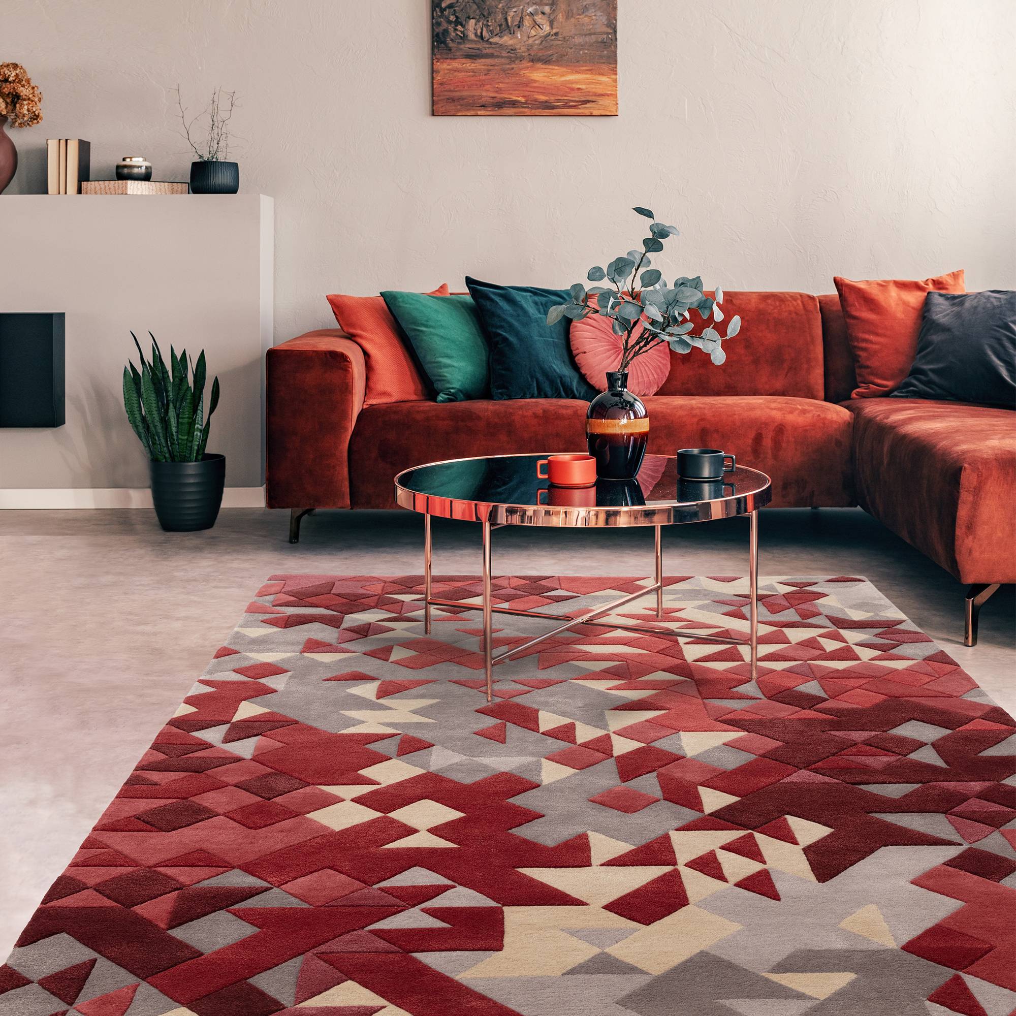 Vloerkleed Enigma Red Multi