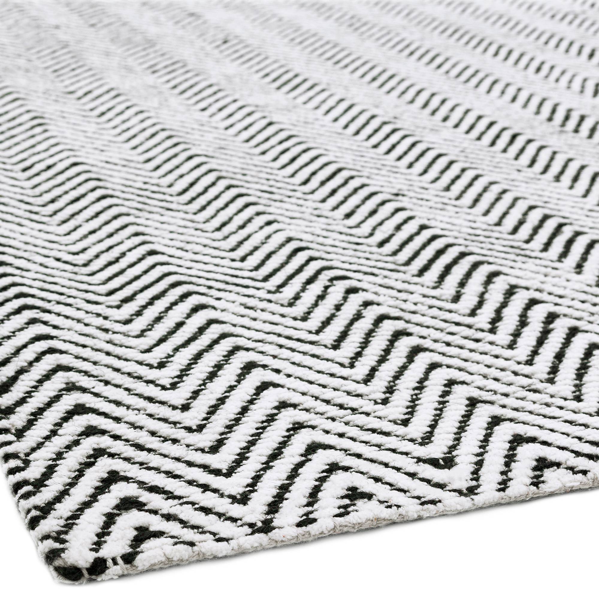 Vloerkleed Ives Black White