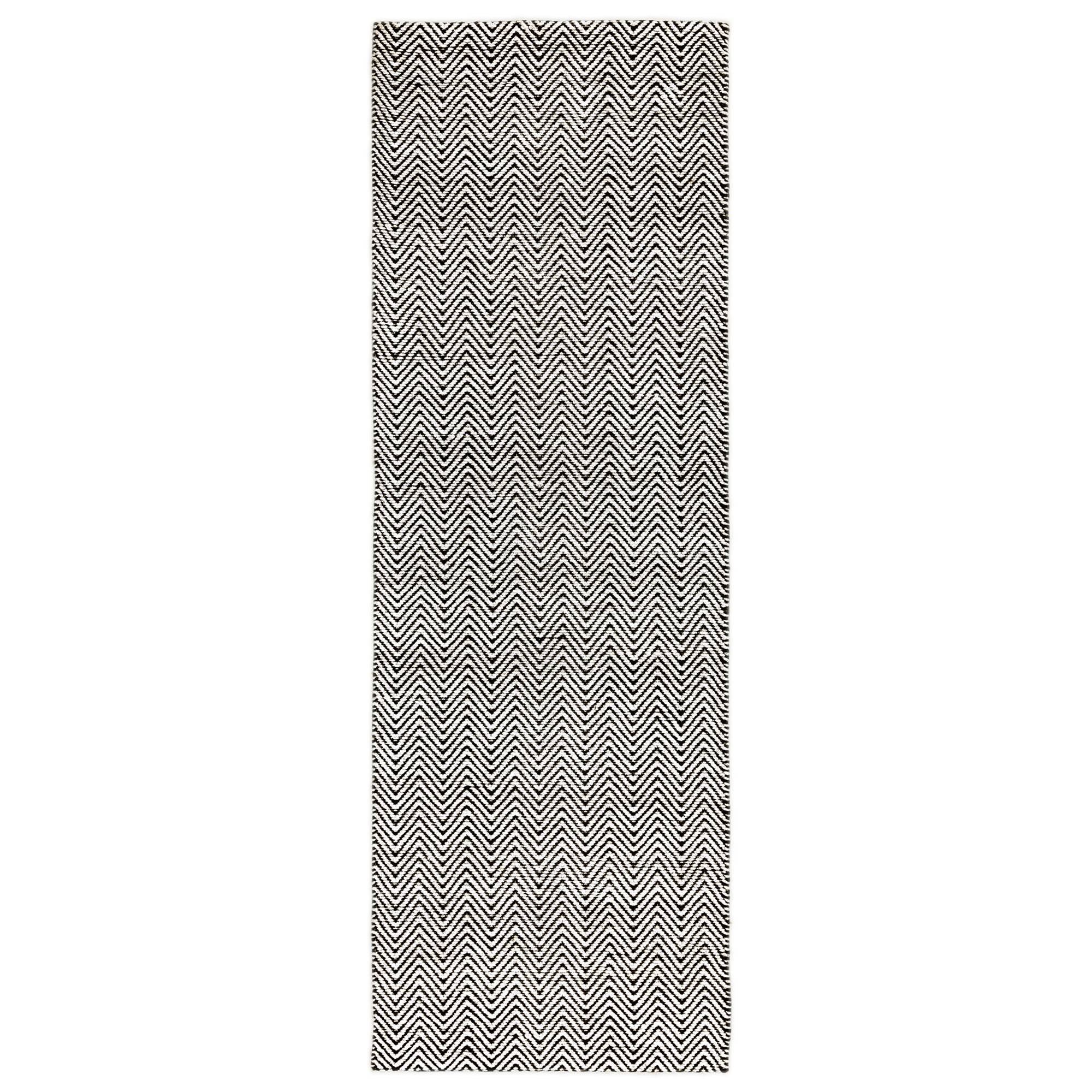 Vloerkleed Ives Runner Black White