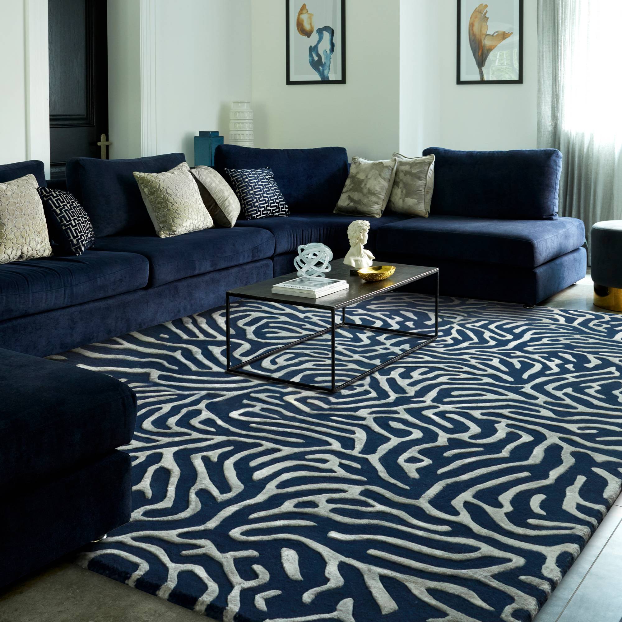 Vloerkleed Katherine Carnaby Coral Blue