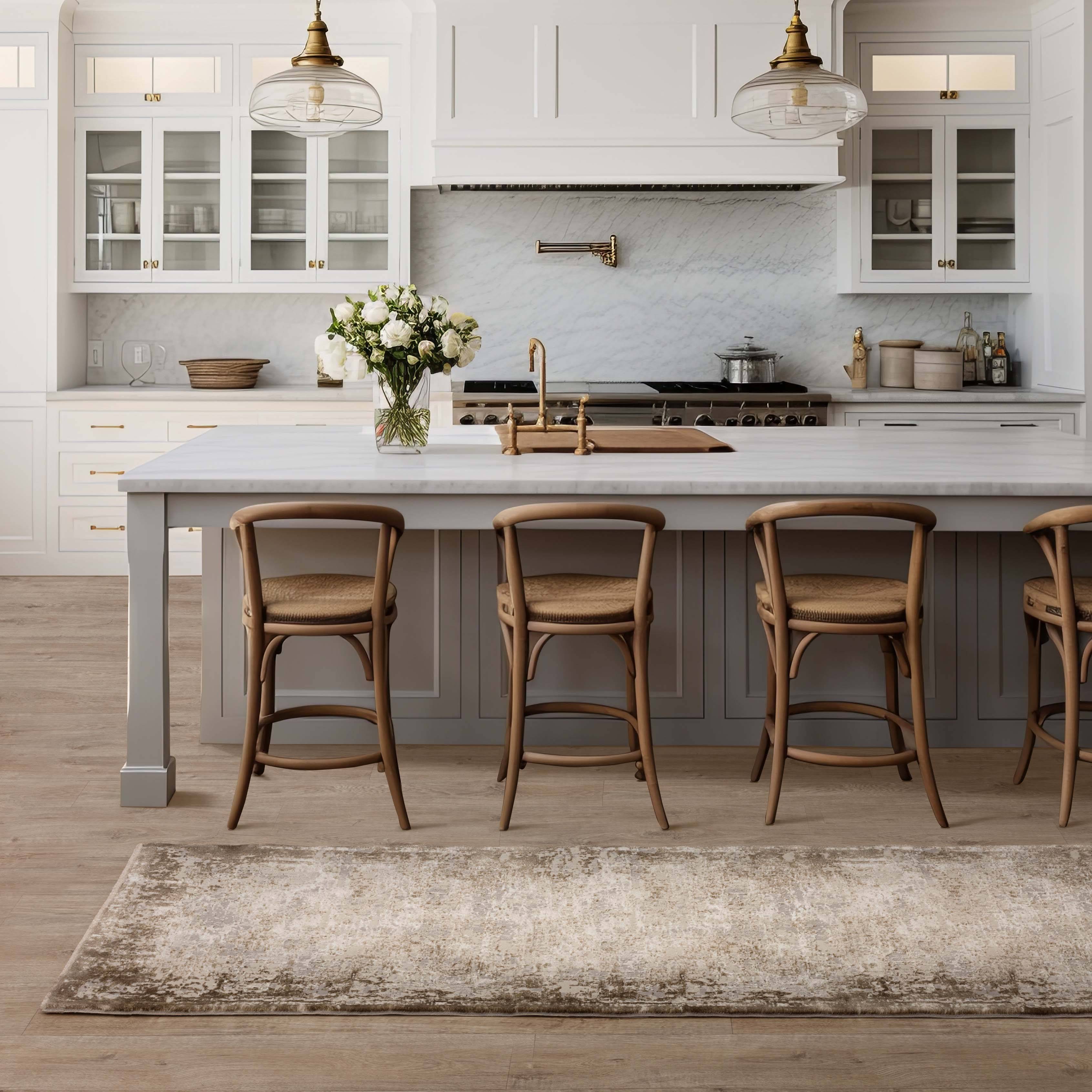 Vloerkleed Kuza Border Beige