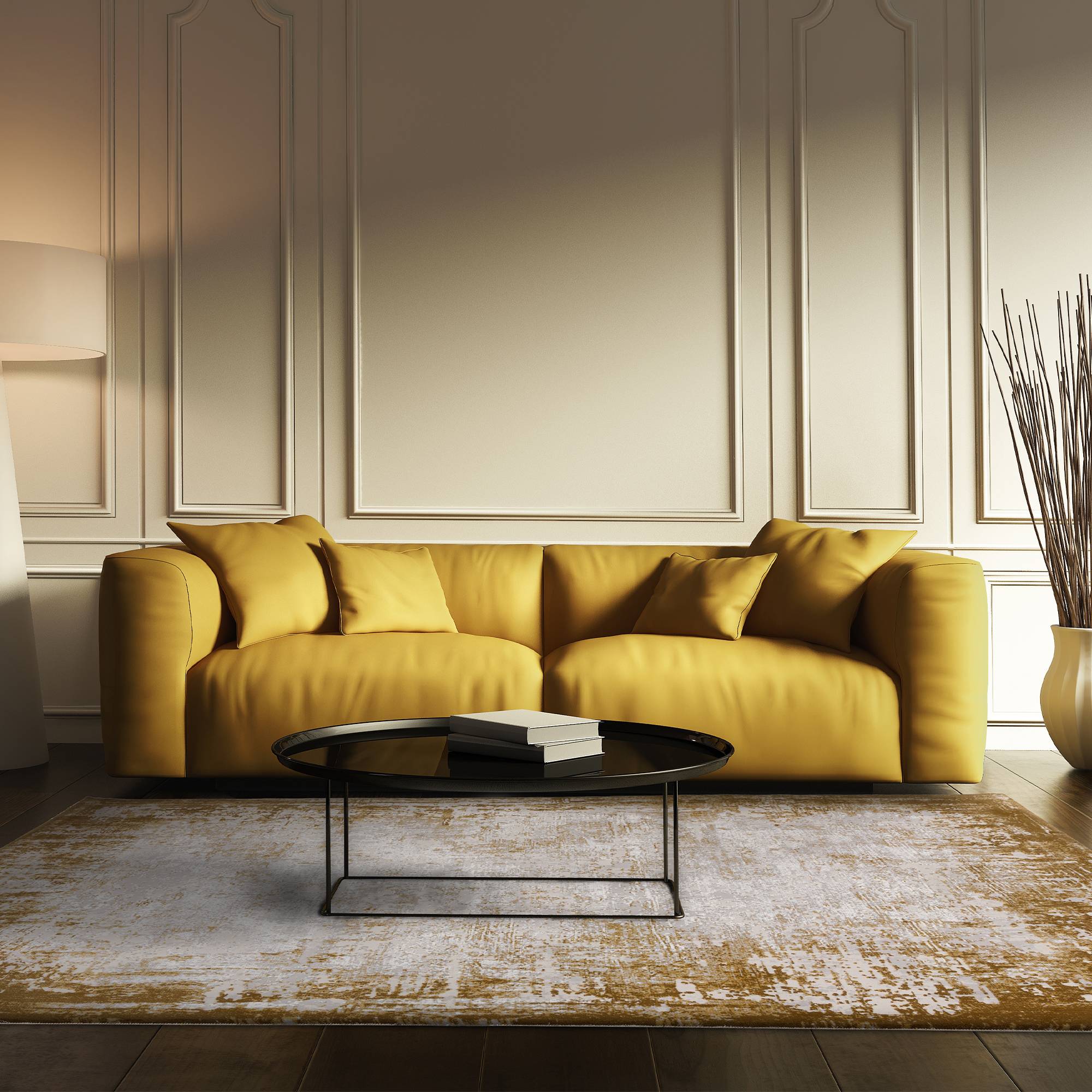 Vloerkleed Kuza Border Gold