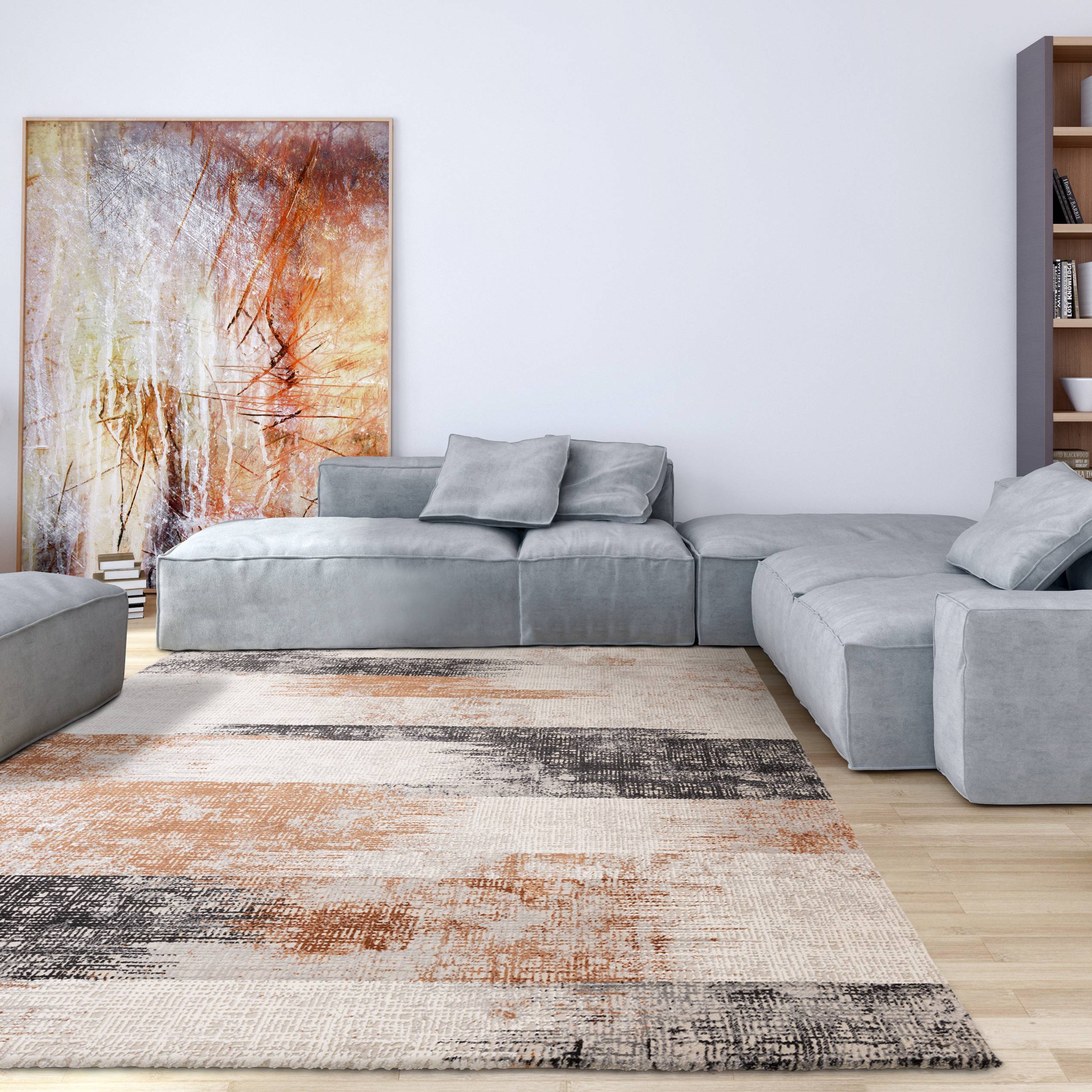 Vloerkleed Kuza Lines Terracotta