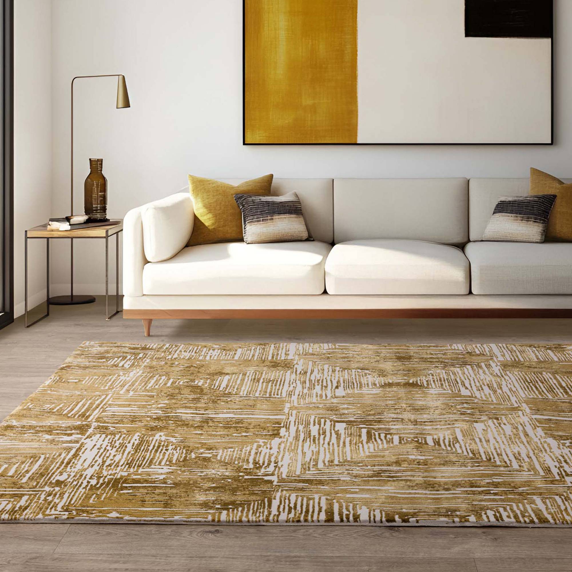 Vloerkleed Kuza Portrait Gold
