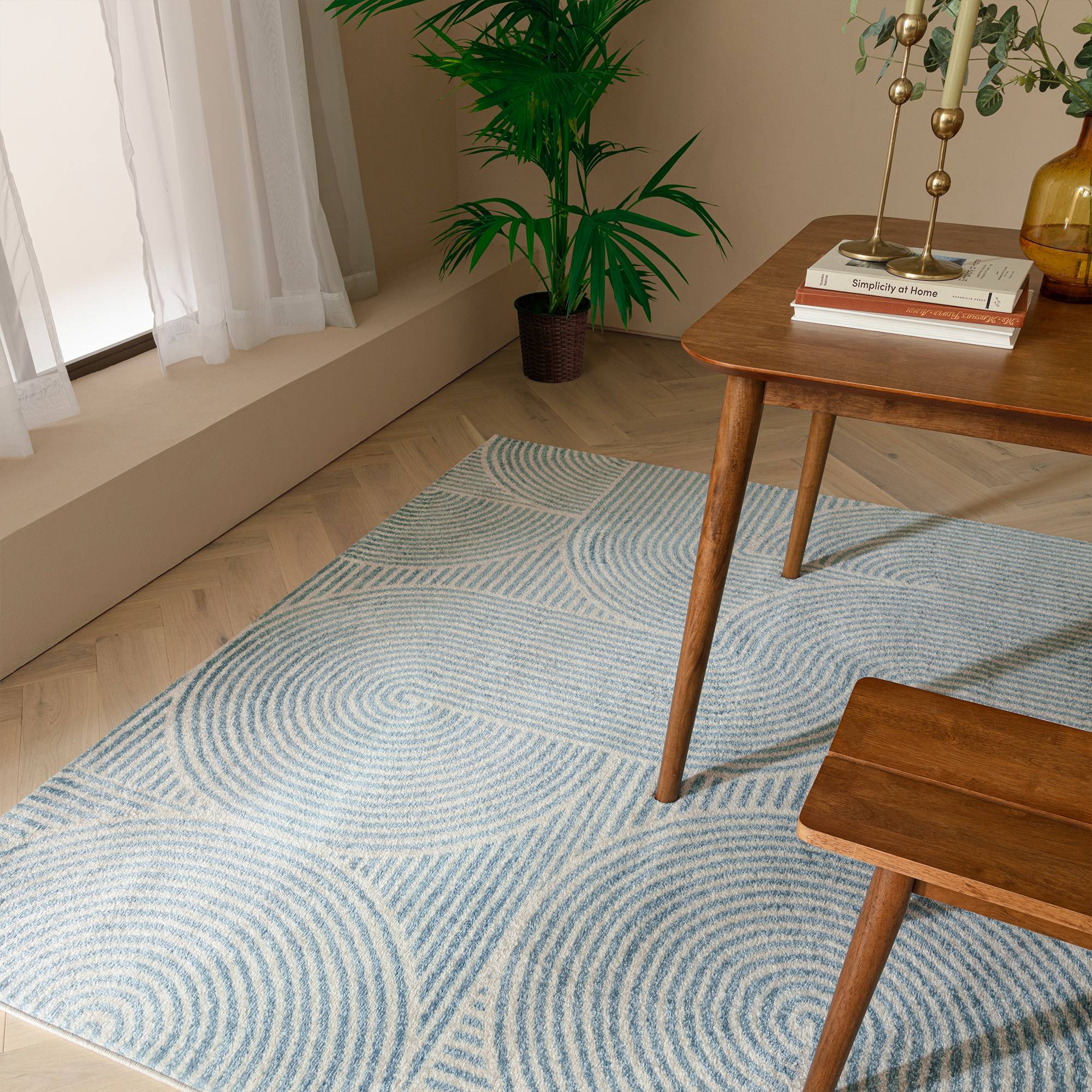 Vloerkleed Muse Blue Swirl MU02