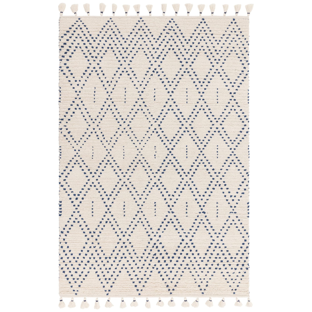 Vloerkleed Rugestiq Nepal crème blauw ruit – foto 1