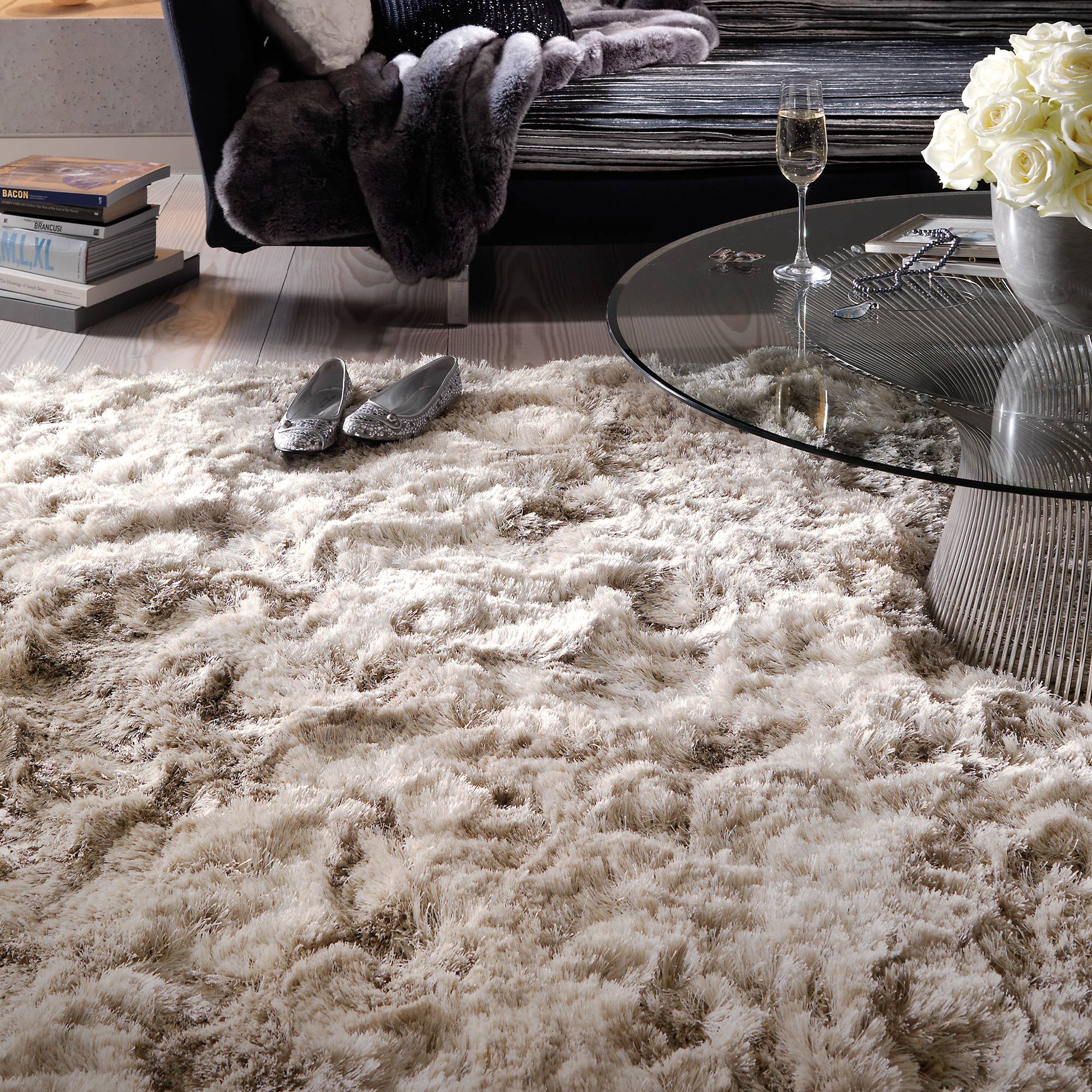 Vloerkleed Plush Circle Sand (Circle)