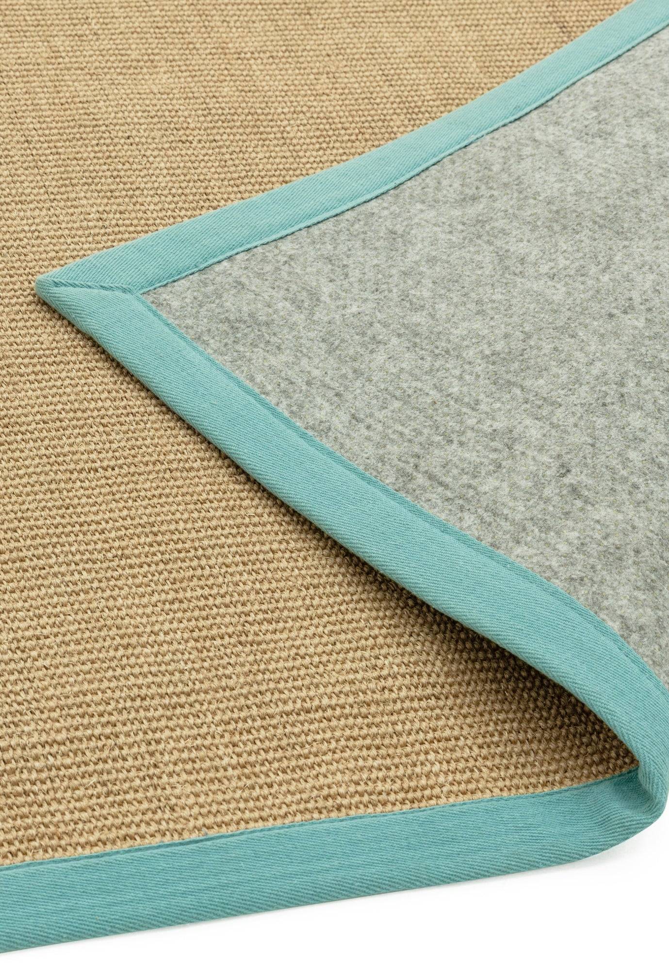 Vloerkleed Sisal Linen/Aqua