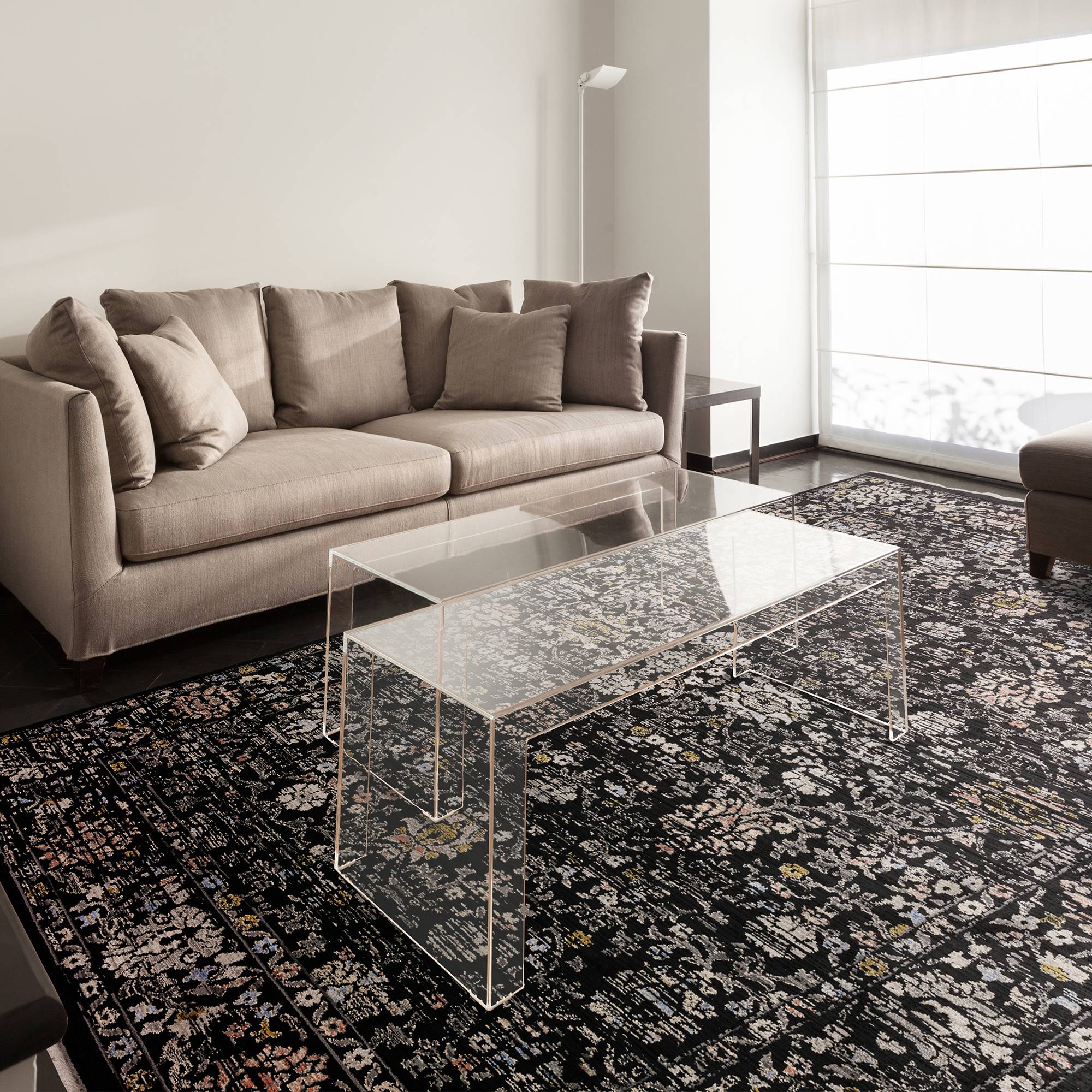 Vloerkleed Sovereign Black Vintage Floral