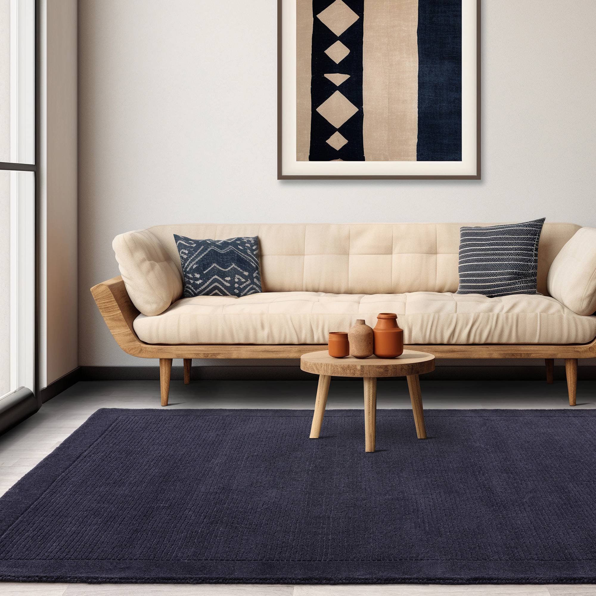 Vloerkleed York Navy