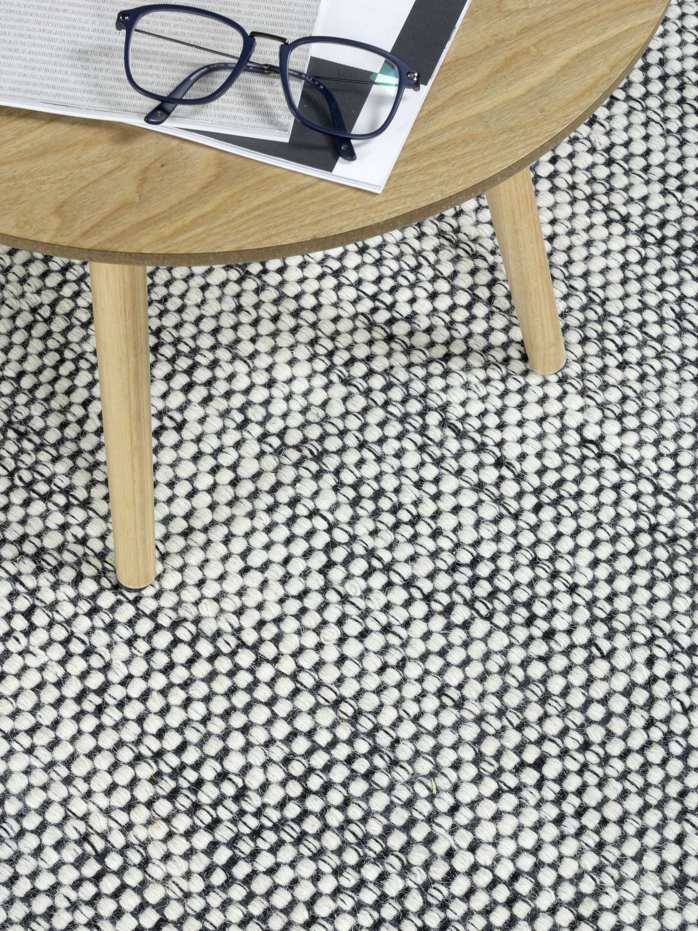 Rond vloerkleed MOMO Rugs Teppe Black White