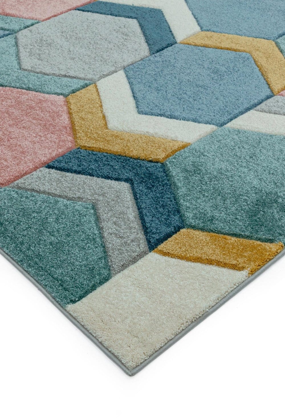 Laagpolig vloerkleed Easy Living Sketch Hexagon Multi