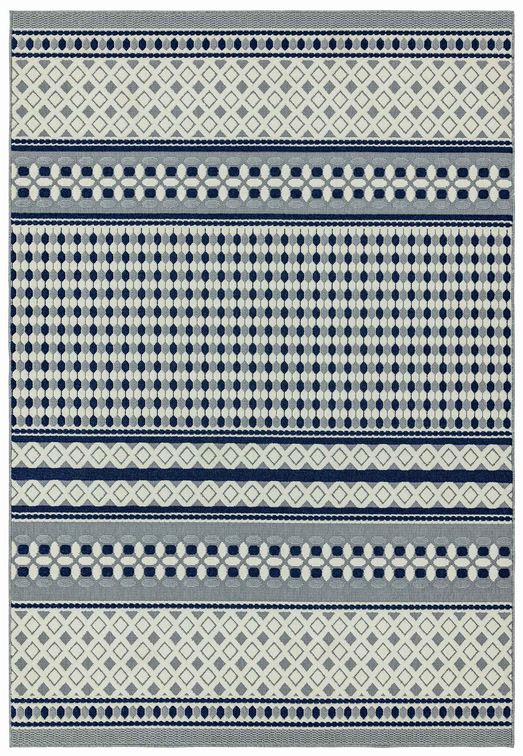 Vloerkleed Easy Living Antibes Blue White Geometric