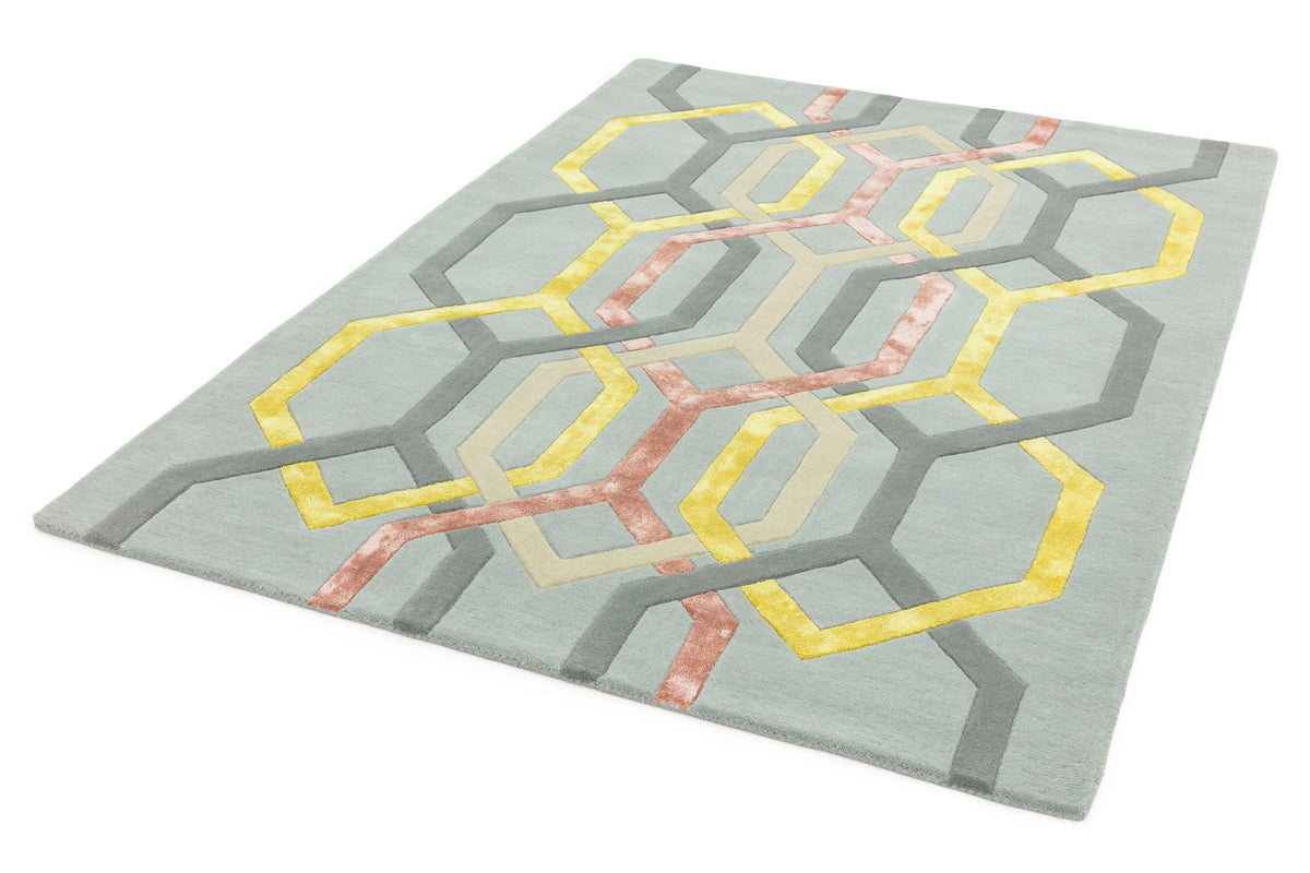 Laagpolig vloerkleed Easy Living Matrix Hexagon Silver