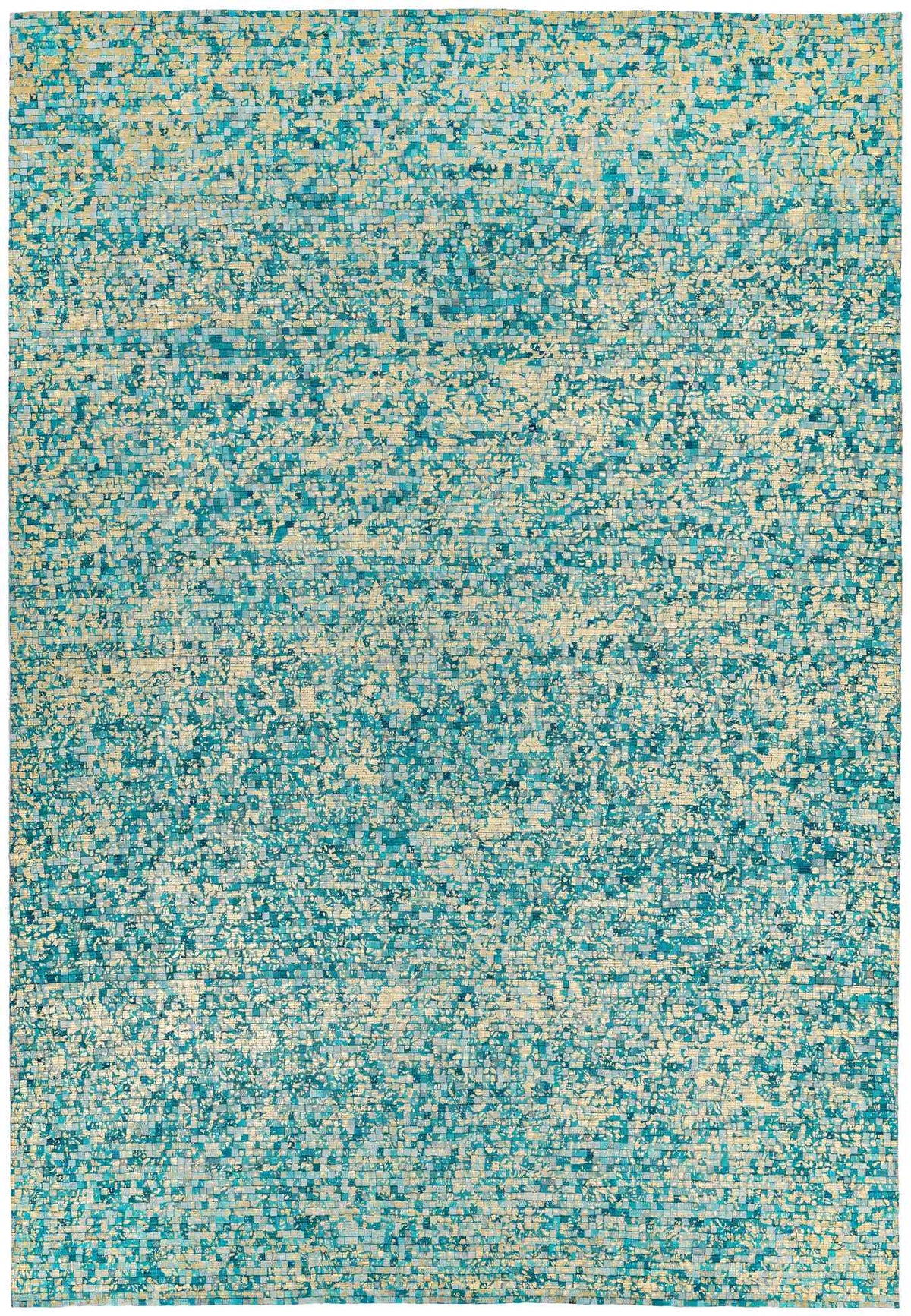 Laagpolig vloerkleed Easy Living Elona Mosaic Cowhide Aqua