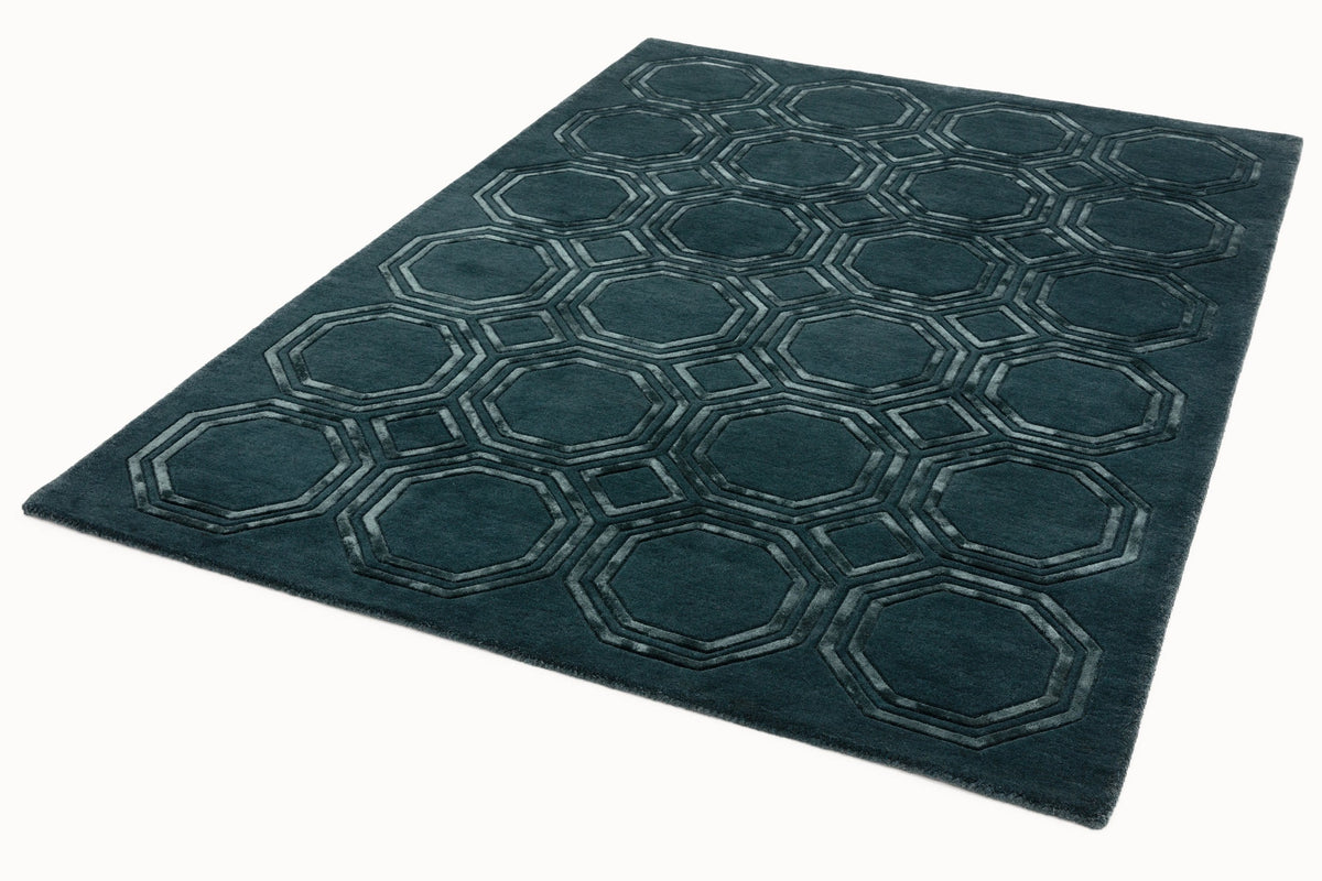 Laagpolig vloerkleed Easy Living Nexus Rug Octagon Petrol