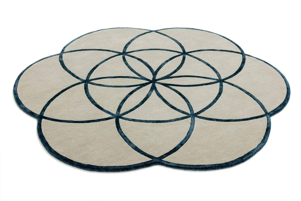 Rond vloerkleed Easy Living Lotus Rug Blue