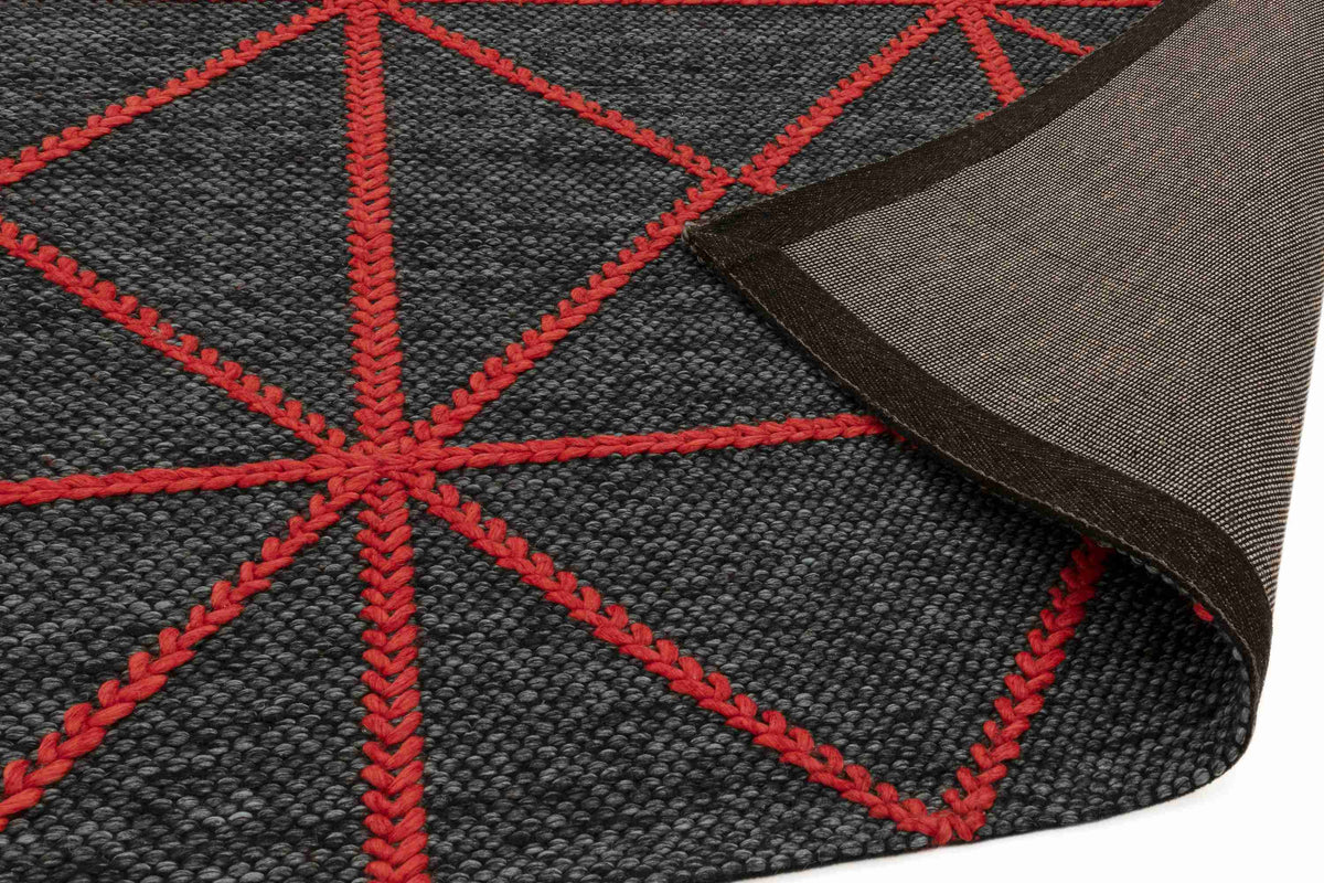 Laagpolig vloerkleed Easy Living Prism Rug Red