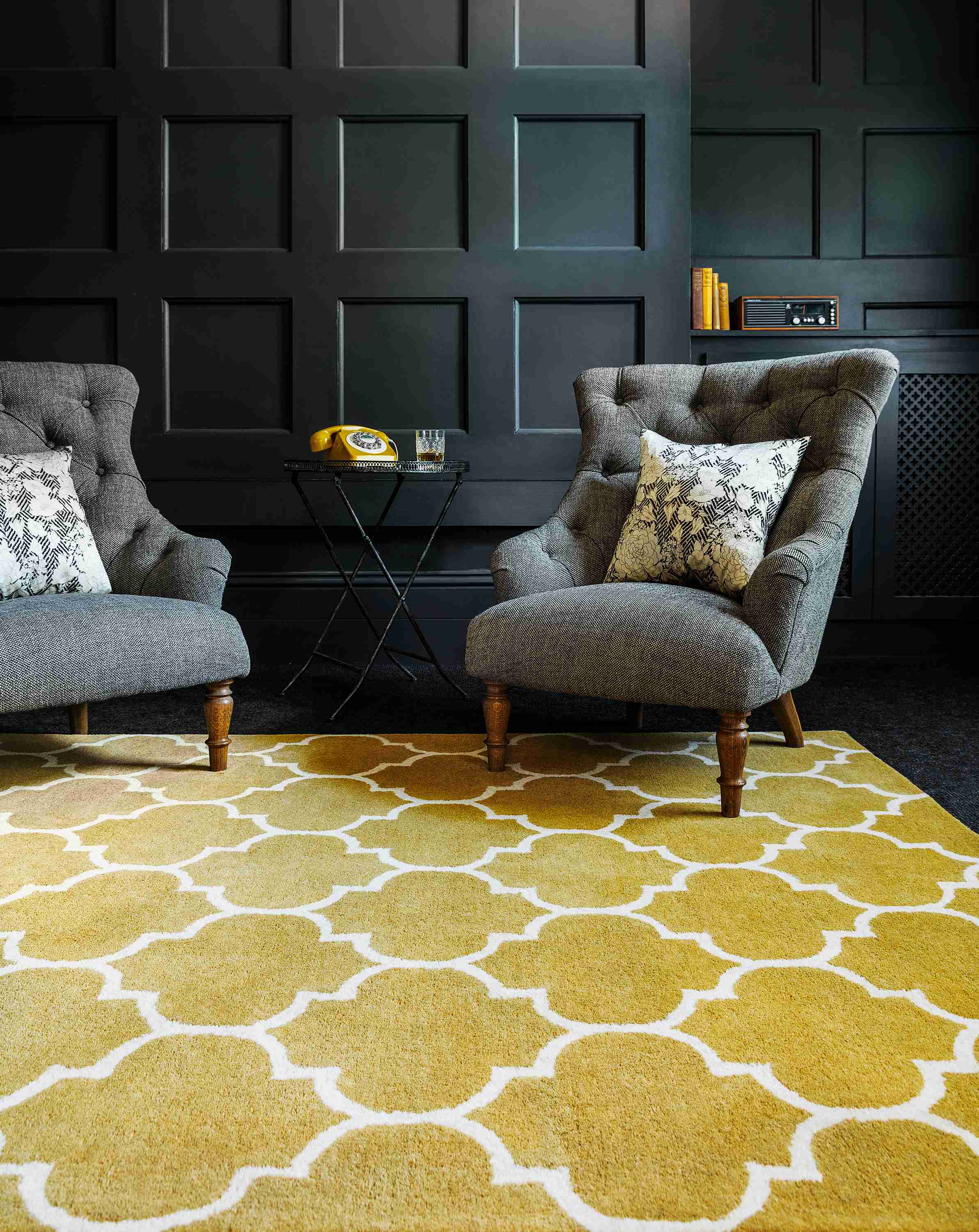 Laagpolig vloerkleed Easy Living Albany Ogee Ochre