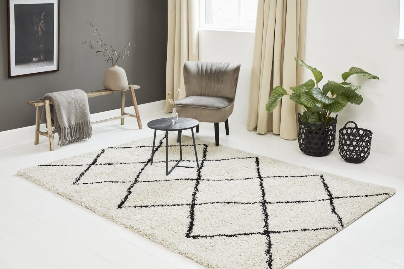 Hoogpolig Vloerkleed Rugestiq Berber Wit