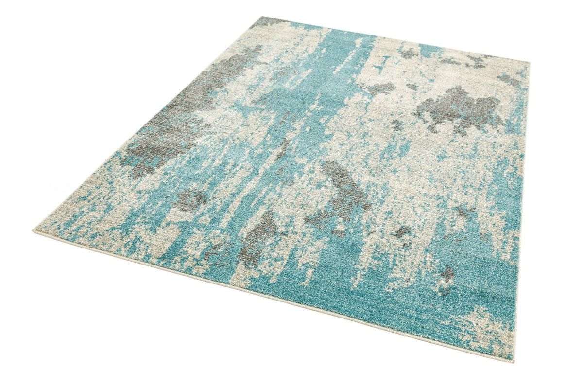 Laagpolig vloerkleed Easy Living Nova Painterly Duck Egg