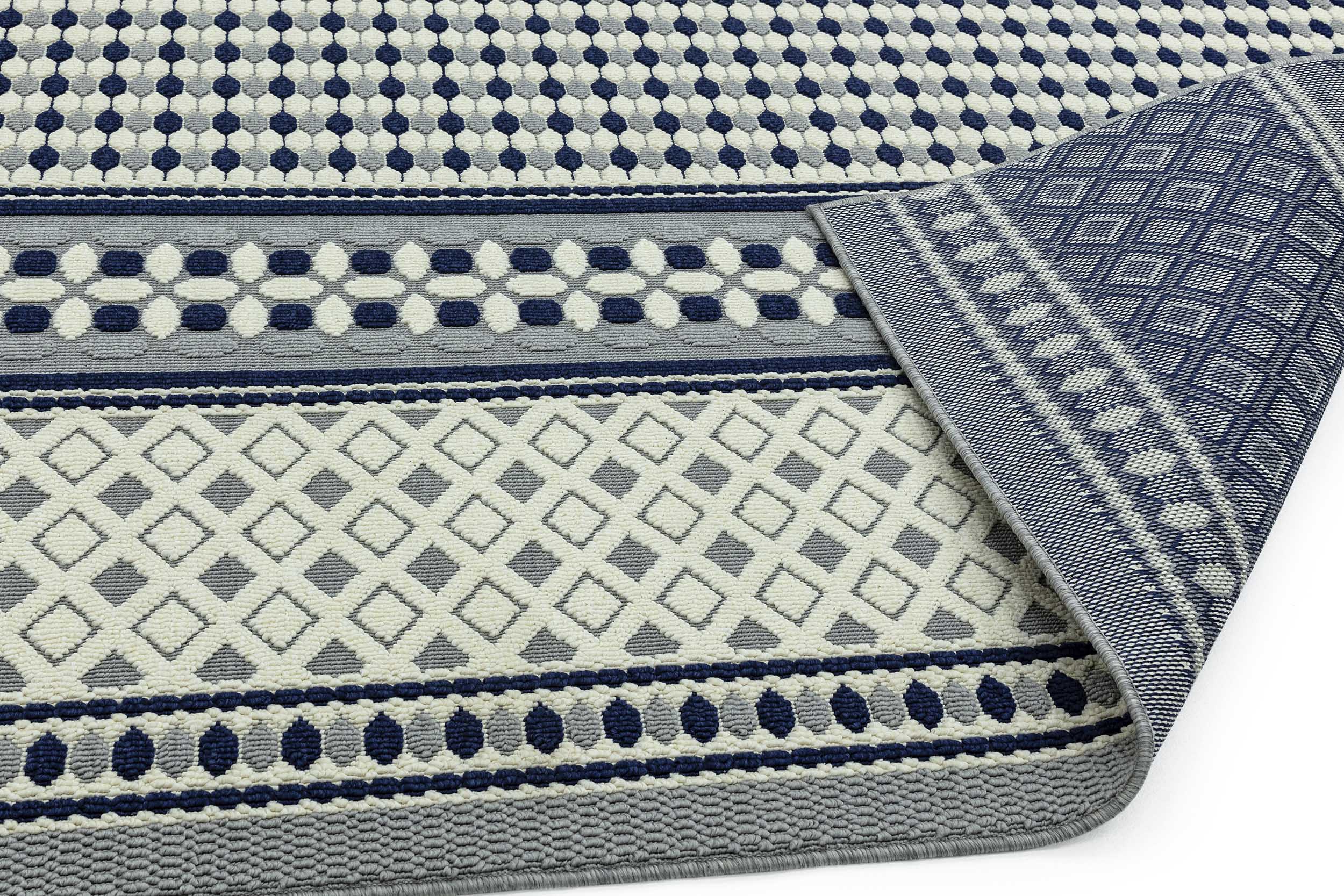 Vloerkleed Easy Living Antibes Blue White Geometric