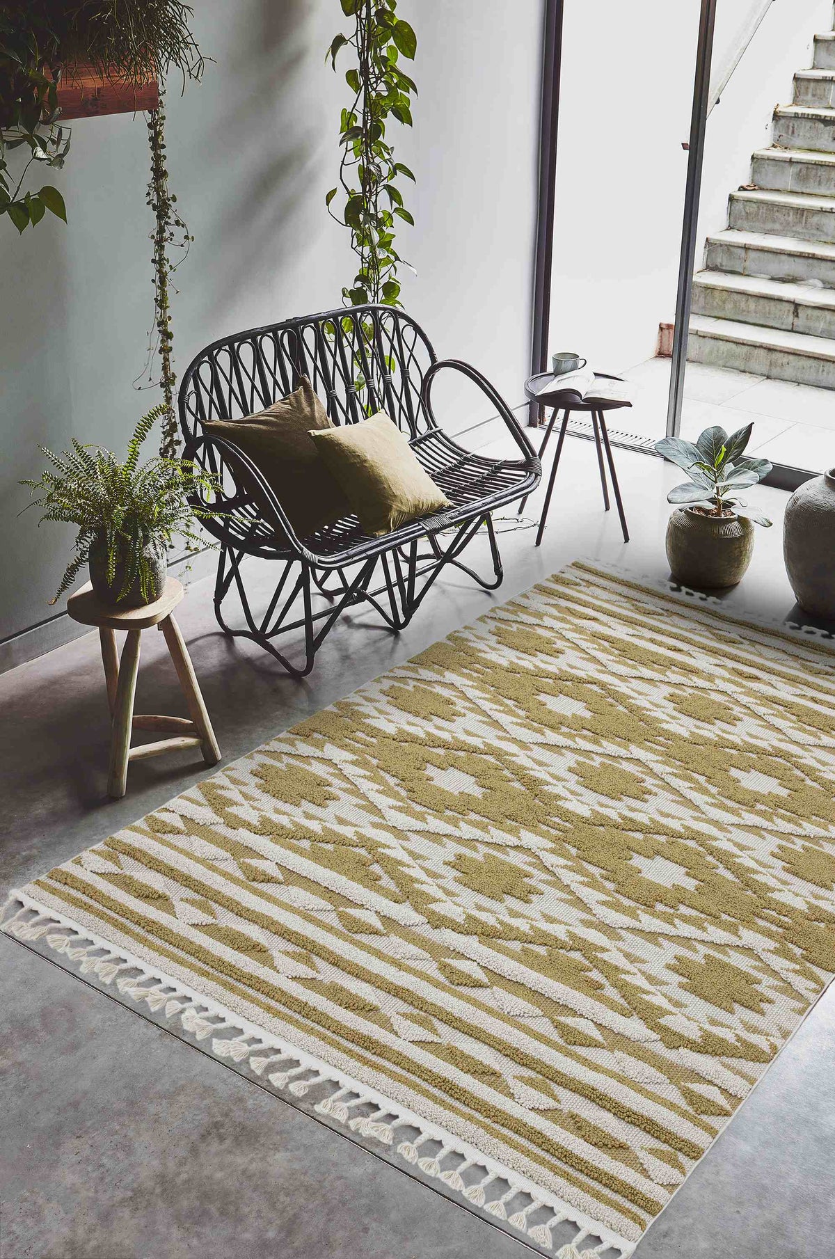 Laagpolig vloerkleed Easy Living Taza Ochre