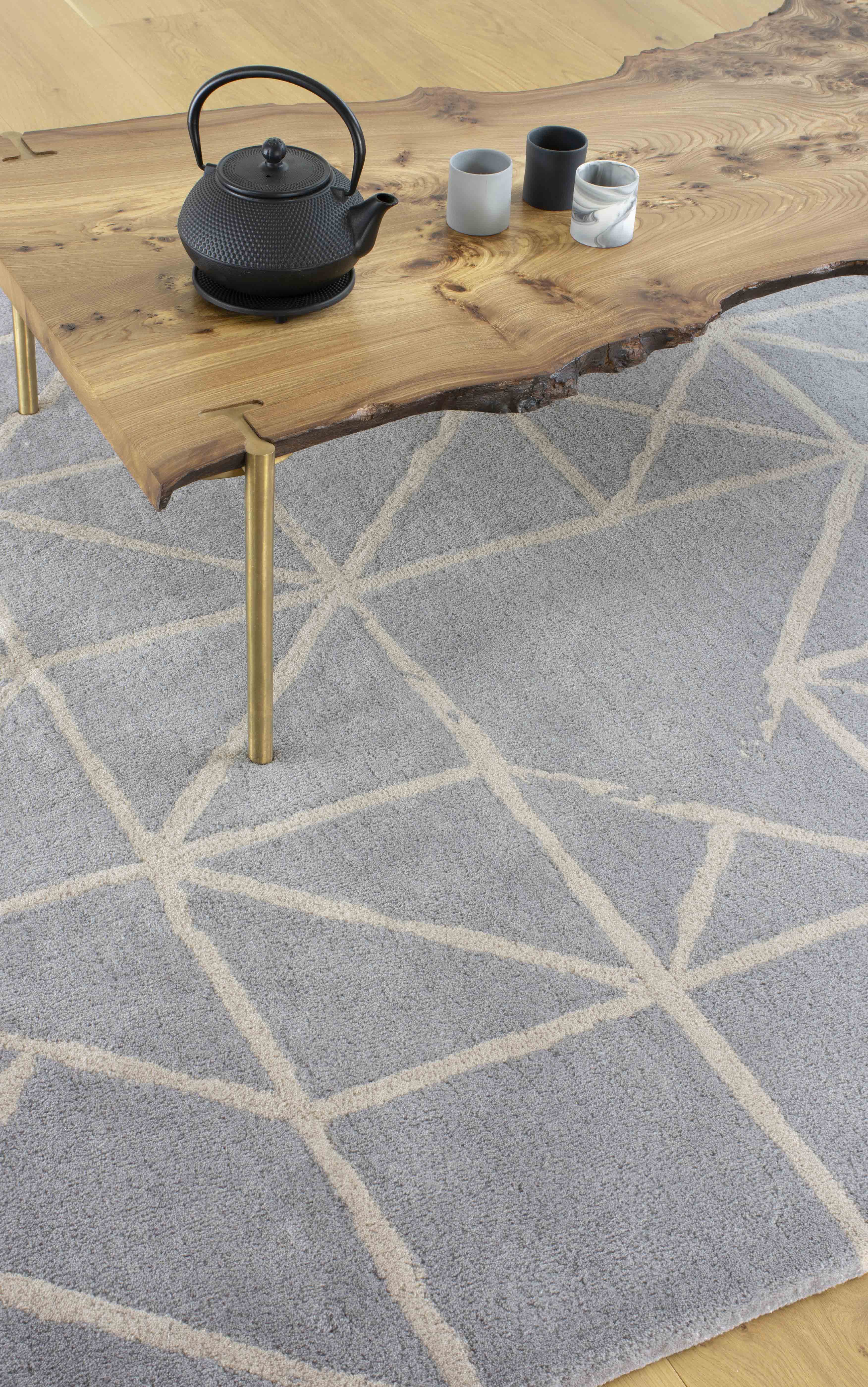 Laagpolig vloerkleed Claire Gaudion Guernsey Gris