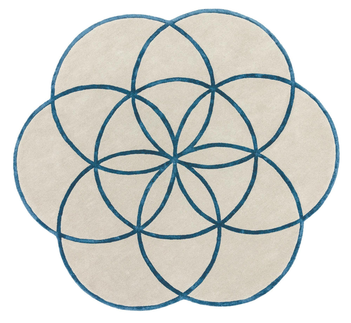 Rond vloerkleed Easy Living Lotus Rug Blue