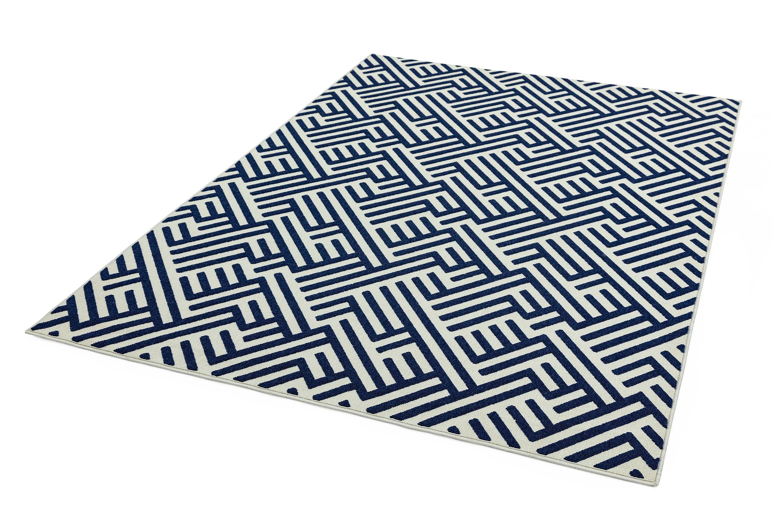 Vloerkleed Easy Living Antibes Blue White Linear