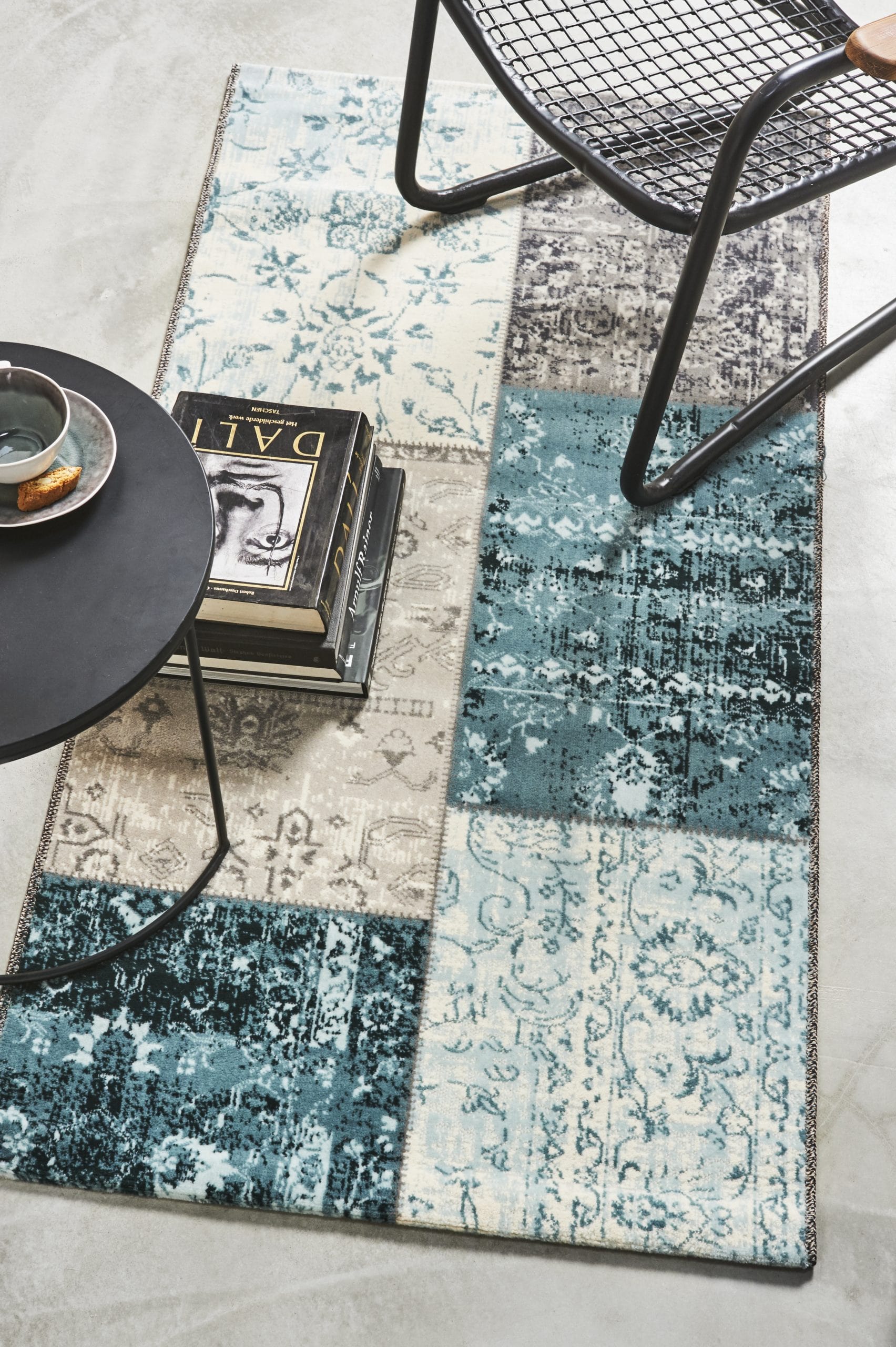 Vloerkleed Lifa Living CPV Dark Grey Blue 1