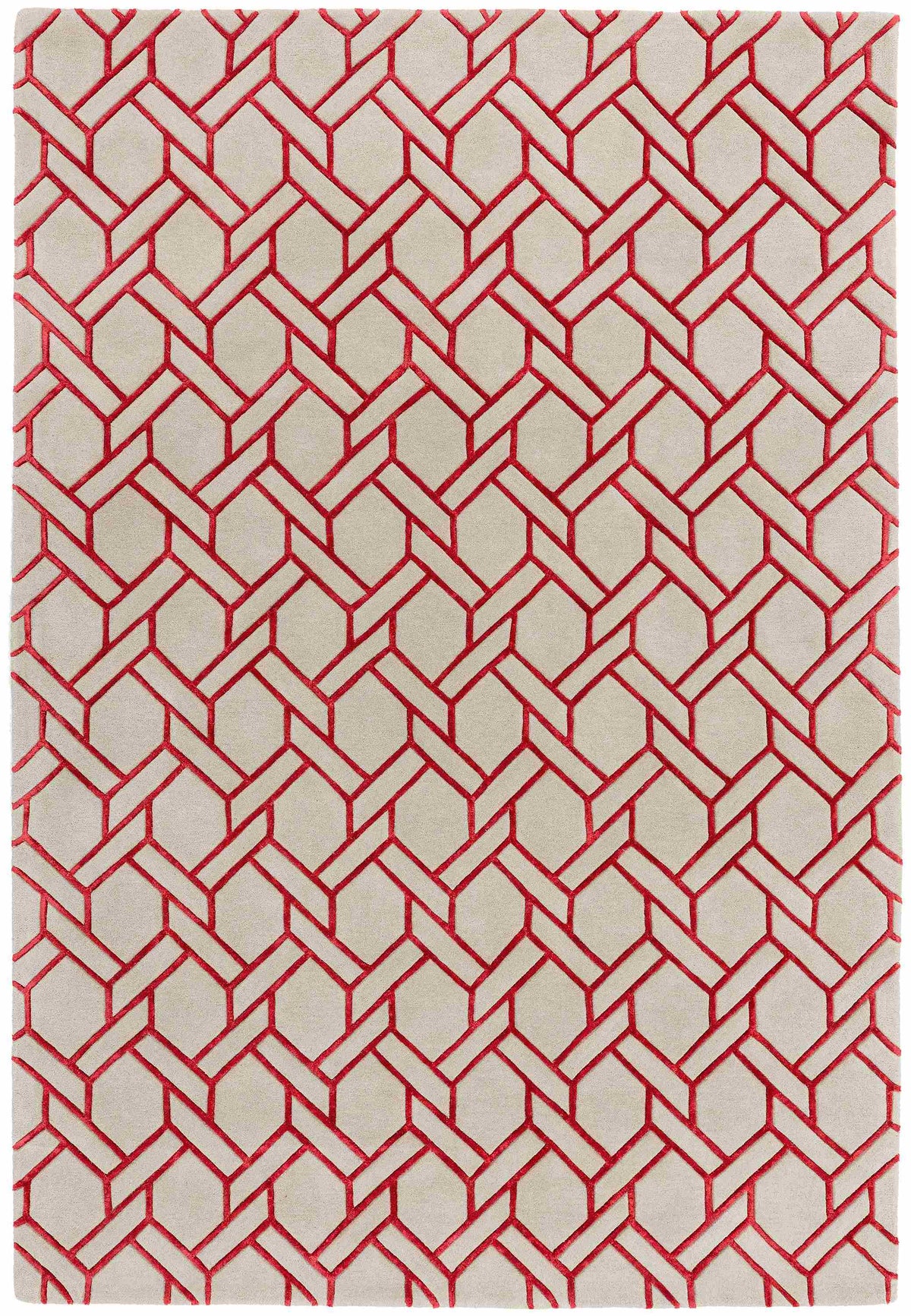 Laagpolig vloerkleed Easy Living Nexus Rug Fine Lines Silver Red