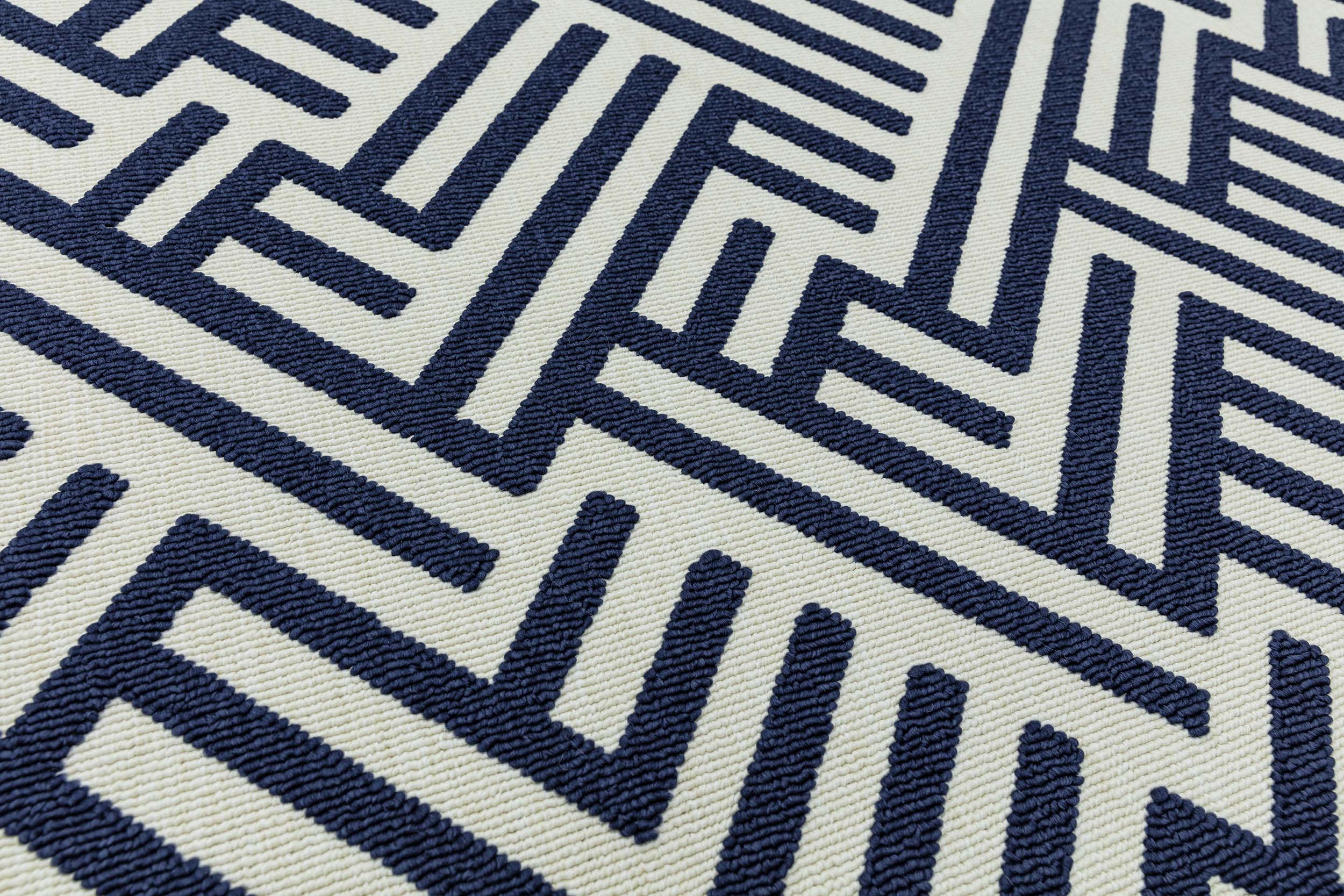 Vloerkleed Easy Living Antibes Blue White Linear