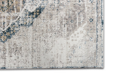 Vloerkleed Lifa Living Aqua Dinh - Beige/Donkerblauw