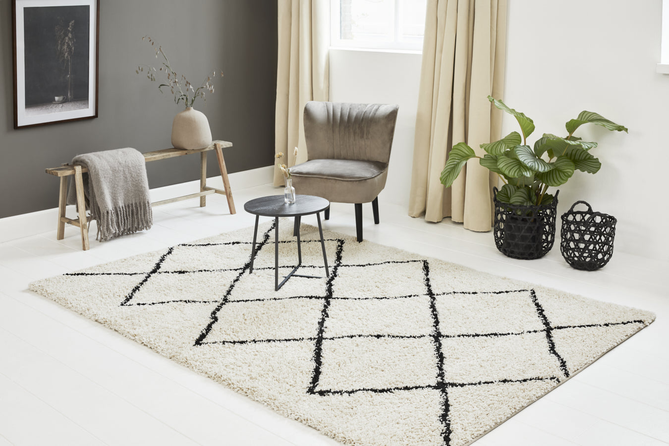 Hoogpolig Vloerkleed Rugestiq Berber Wit