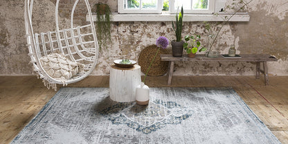 vloerkleed Lifa Living Aqua Rosa - Grijs/Crème