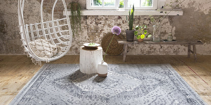vloerkleed Lifa Living Aqua Rosa - Grijs/Crème