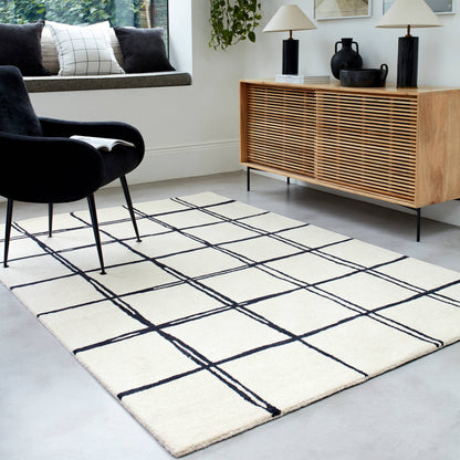 Vloerkleed Albany Grid Monochrome