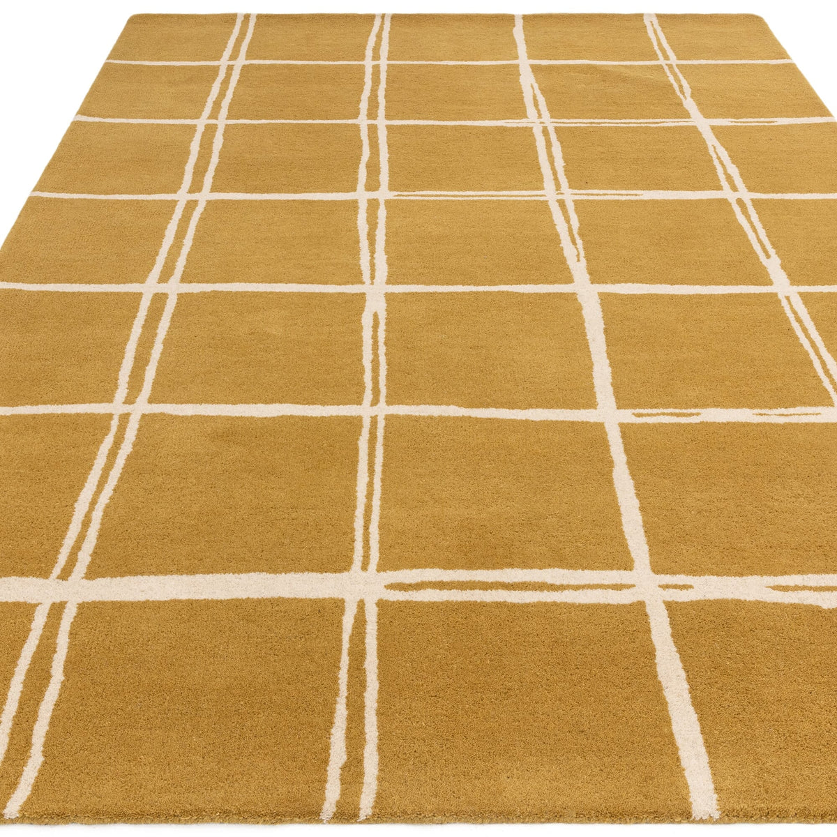 Vloerkleed Rugestiq Albany raster goud – foto 3
