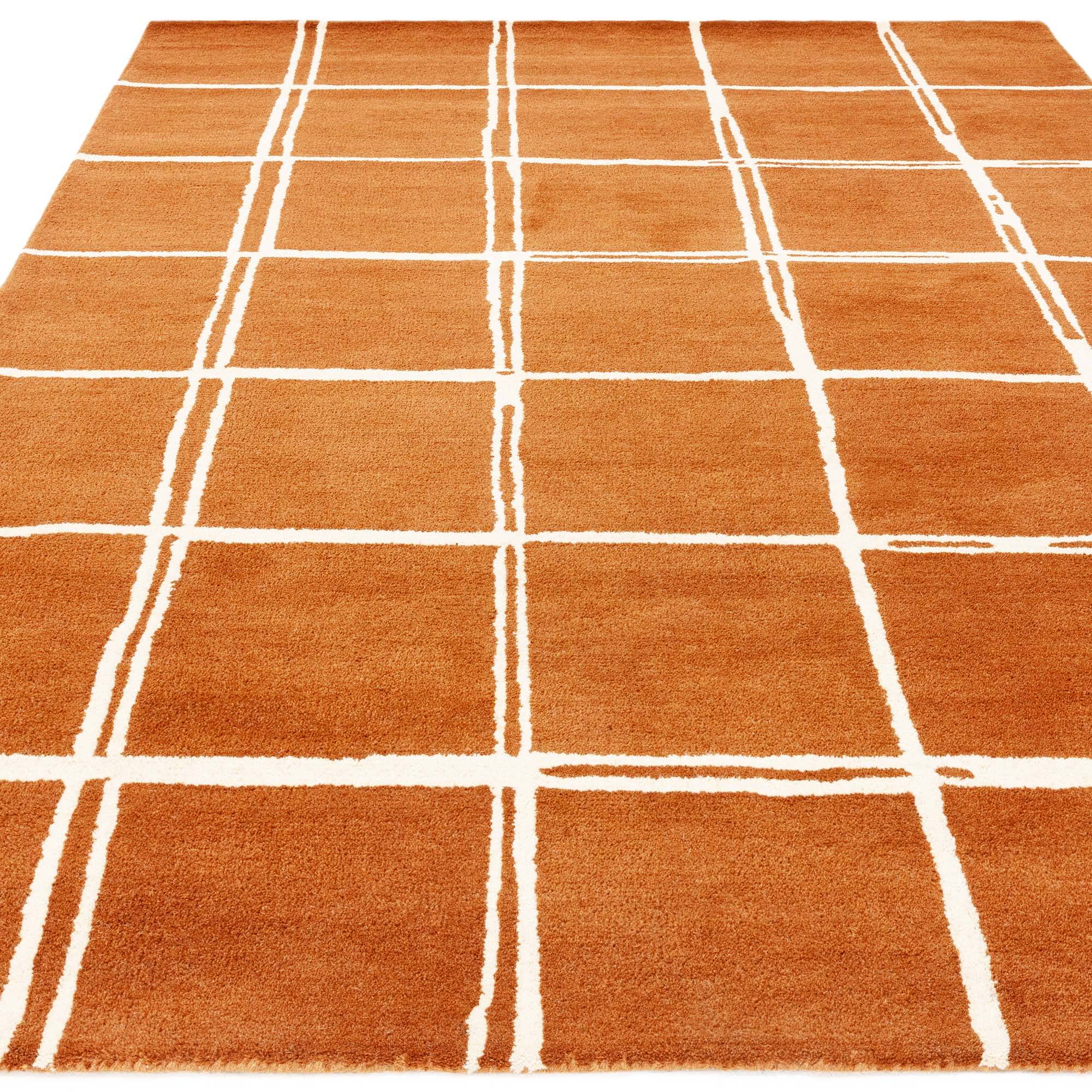 Vloerkleed Albany Grid Rust