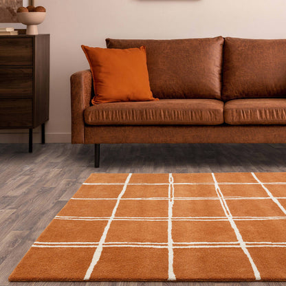 Vloerkleed Albany Grid Rust