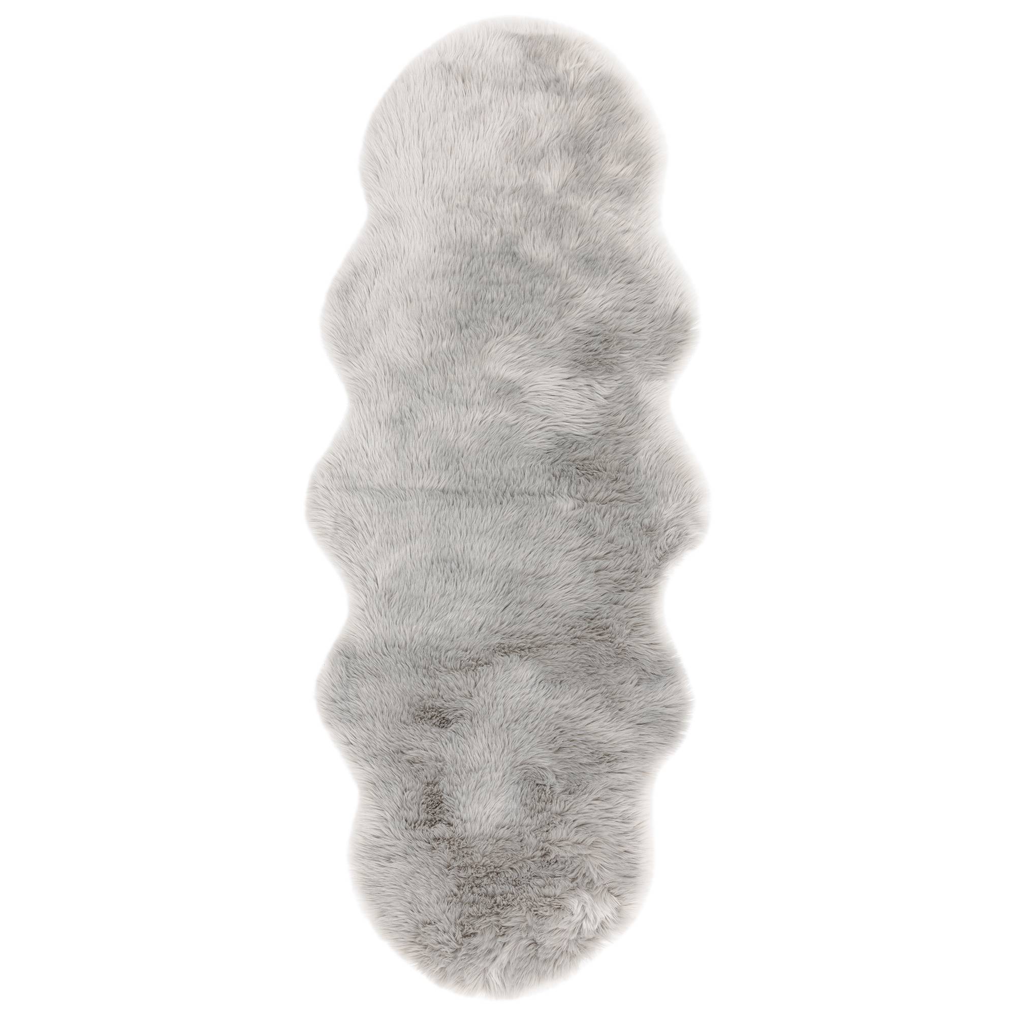 Vloerkleed Luxury Faux Sheepskin Silver
