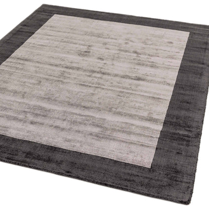 Vloerkleed Blade Border Charcoal Silver 04