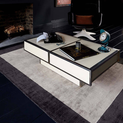 Vloerkleed Blade Border Charcoal Silver 04