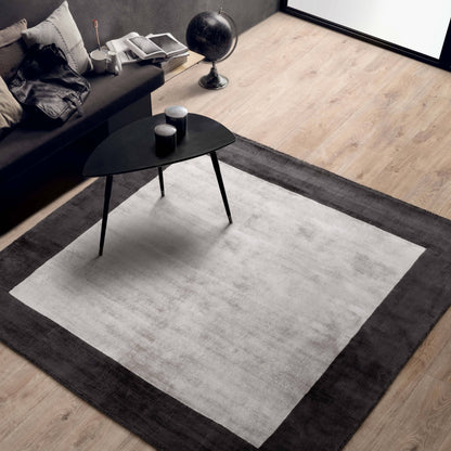 Laagpolig vloerkleed Easy Living Blade Border Rug Charcoal Silver